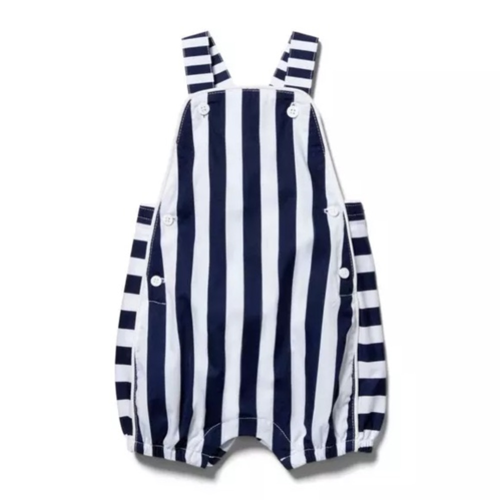 Navy and White Striped Kids Overalls—Janie and Jack